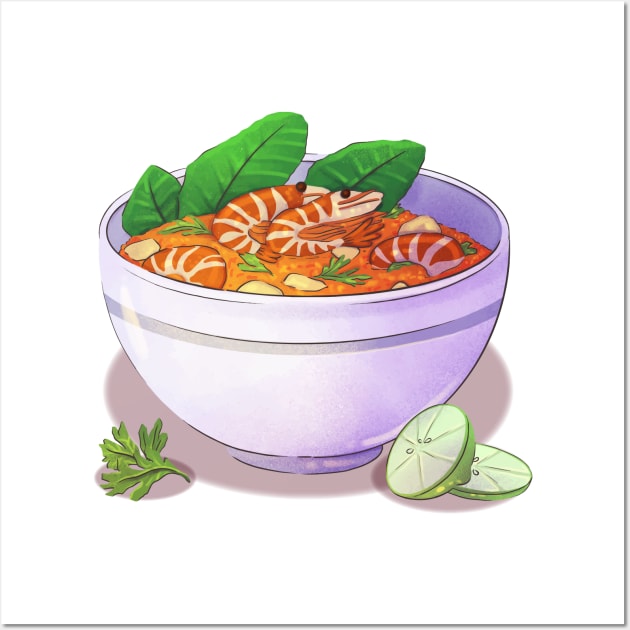 Thai Food Watercolor Wall Art by Mako Design 